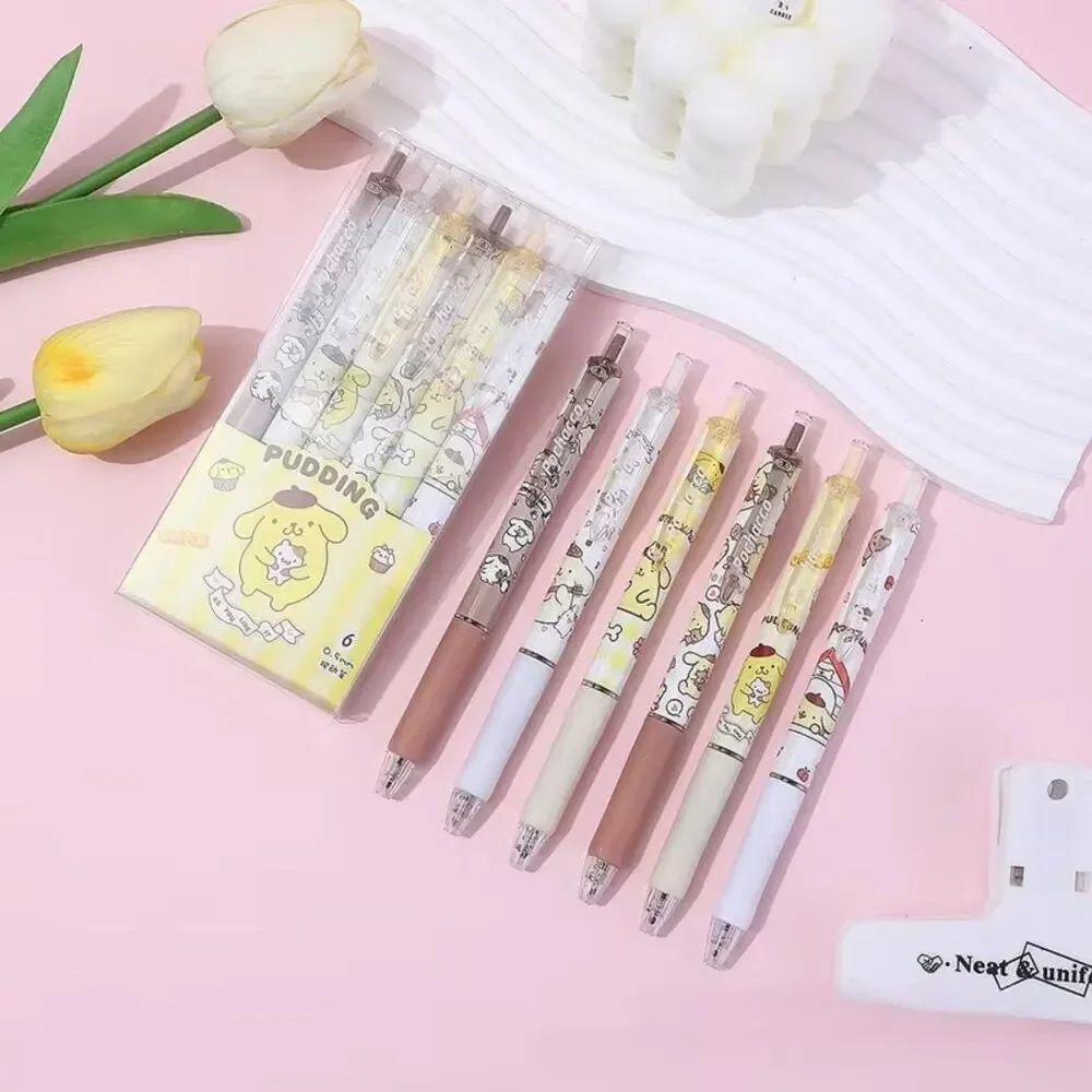 #POM-624 Hello Kitty & Friends - Pompom 6 pack Pens, Black Gel 0.5mm